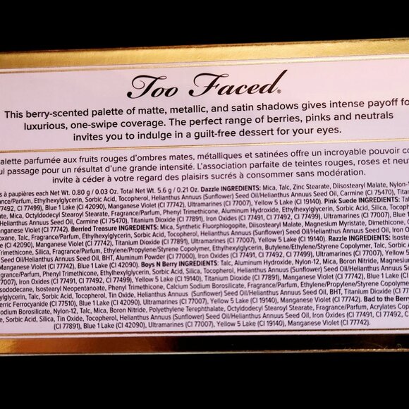 Too Faced TUTTI FRUTTI RAZZLE DAZZLE BERRY Eyeshadow Palette - Picture 3 of 3